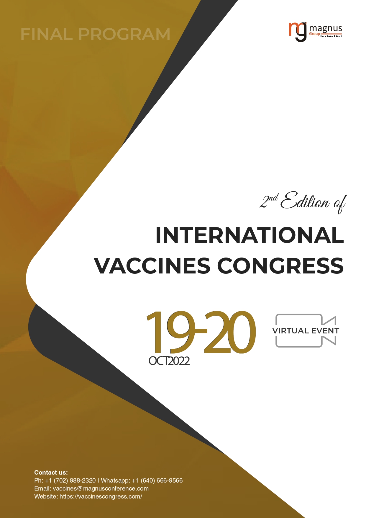 2nd Edition of International Vaccines Congress | Online Event Program